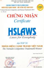 HSLAWS Nhãn hiệu cạnh tranh năm 2014